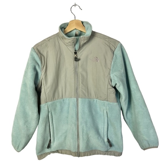 The North Face Light Blue Fleece Full Zip Jacket L - Picture 1 of 3